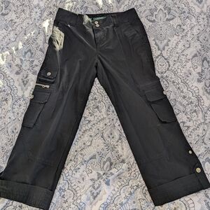 Ralph Lauren Black Wide Leg Cargo Pants